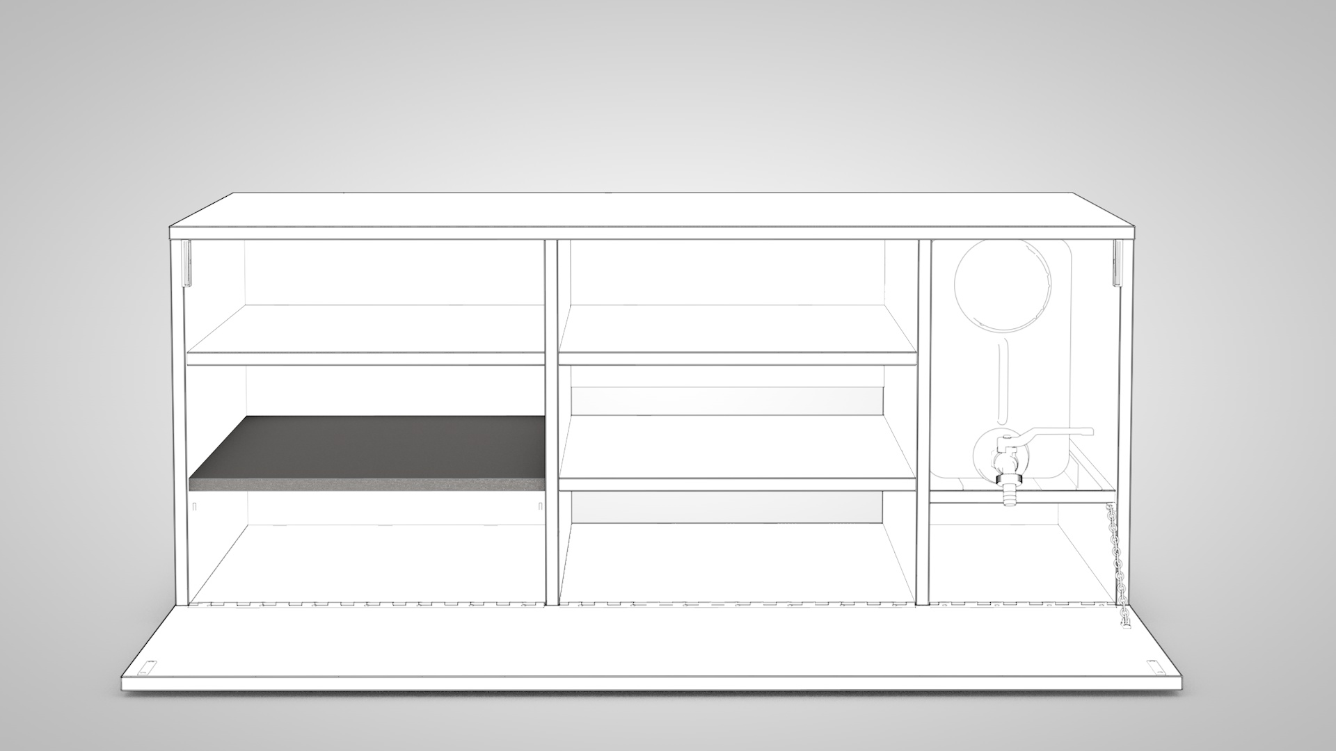 Eurobox Camping Küchenmodul mit Kühlbox und Frontklappe für